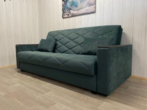 Диван Престиж-15 НПБ+МДФ, велюр Sensey bottle green в Сургуте - surgut.magazin-mebel74.ru | фото