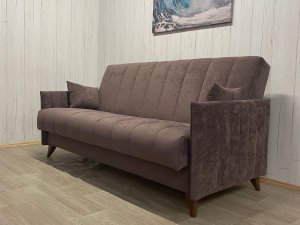 Диван Престиж-3 НПБ, велюр Sensey Dusty plum в Сургуте - surgut.magazin-mebel74.ru | фото