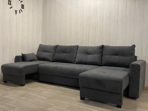 Диван Комфорт-6 (2+1К+1К) НПБ, велюр Monaco 7 grafit в Сургуте - surgut.magazin-mebel74.ru | фото