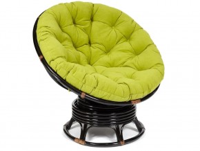 Кресло-качалка Papasan w 23/01 B с подушкой Antique brown, флок Олива в Сургуте - surgut.magazin-mebel74.ru | фото