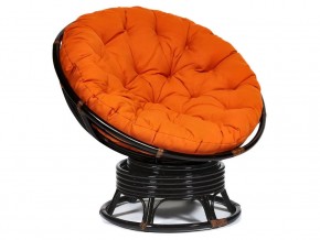 Кресло-качалка Papasan w 23/01 B с подушкой Antique brown, ткань Оранжевый в Сургуте - surgut.magazin-mebel74.ru | фото