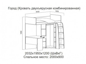 Кровать двухъярусная комбинированная в Сургуте - surgut.magazin-mebel74.ru | фото