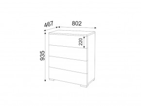 М05 (ручка брусок) Комод (4 ящика) в Сургуте - surgut.magazin-mebel74.ru | фото