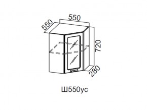 Ш550ус/720 Шкаф навесной 550/720 (угловой со стеклом) в Сургуте - surgut.magazin-mebel74.ru | фото