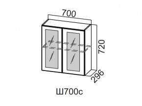 Ш700с/720 Шкаф навесной 700/720 (со стеклом) в Сургуте - surgut.magazin-mebel74.ru | фото